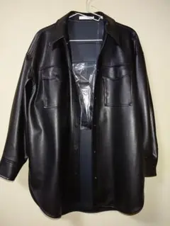 美品【洗える】 フェイクレザー CPOジャケット 黒M 4 定価27,500