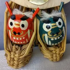 かわいい藁靴の鬼 秋田 藁靴人形 豆人形 なまはげ 魔除け 悪鬼退散 縁起物