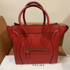 CELINE セリーヌ ハンドバッグ ラゲージ マイクロショッパー レッド 赤