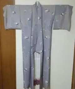 薄紫 花柄小紋
