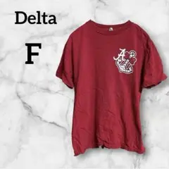 Delta【F】デルタ 赤 Tシャツ ロゴプリント カジュアル ワンポイント