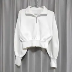 【新品】ハーフジップショートスウェット オフホワイト