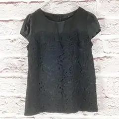 r146 UNTITED 黒 レース 半袖チュニック