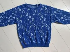 青 ニット 古着