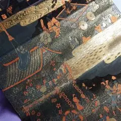 正絹24金箔山鉾模様袋帯