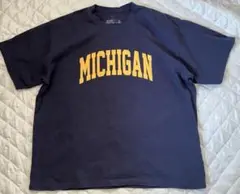 メンス半袖Tシャツ　MICHIGAN Tシャツ ネイビー　サイズXL 厚地