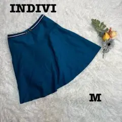 【INDIVI】❤️レディーススカート/グリーン/サイズM/ポケット無