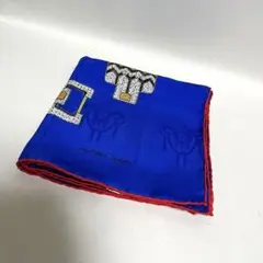 【送料無料】カルティエ 大判 スカーフ ロゴ ブルー フラワー