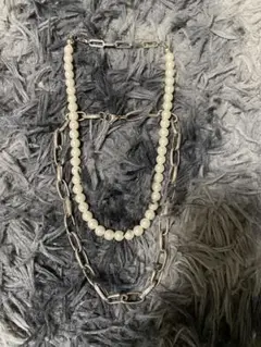 【XU DOG】set pearl chain necklace