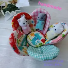 ハンドメイド布小物 ふらわぁカップ（レトロネコちゃん）