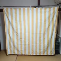 日除けサンシェード190Ⅹ180黄色と白色のストライプ2夏使用の中古品