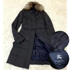 極美品 Burberrylondon ダウンコート ベルト付き フォックスファー
