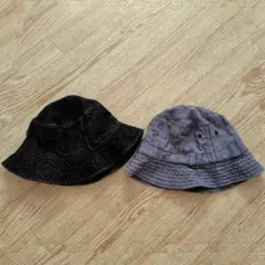GAP バケットハット ブルー 黒 2点セット 50-52cm 53-55cm