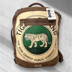 新品★ELEPHBO 3wayリュック ショルダー タイガー柄 セメント再生素材
