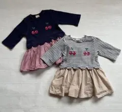 80 petit mainワンピース風ロンパース2色セット