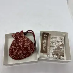 新品未使用　印傳　黒と赤の巾着ポーチ