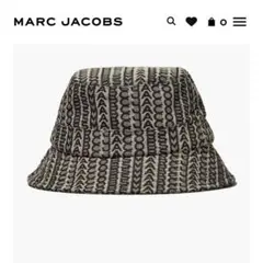 マークジェイコブス　バケットハット 文字列パターン 黒とグレー MARC JACOBS(マークジェイコブス) ハット(レディース) - 海外