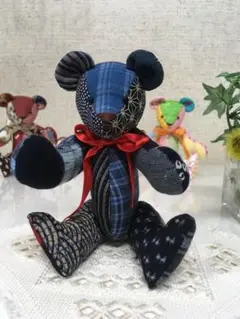 ハンドメイドキット　和布パッチベアー　1体