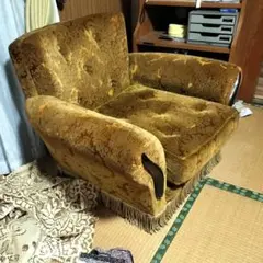 レトロ オリーブグリーン 1人掛けソファ