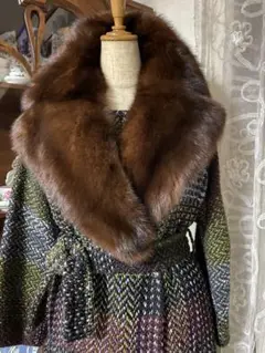 DOLCEu0026GABBANA セーブルファー ワンピースコートセットアップ