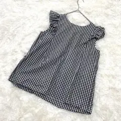 美品◇sono ソーノ フリル付きノースリーブブラウス　ギンガムチェック