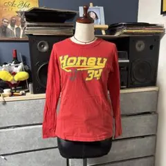 Mouth Valley 赤い長袖カットソー Honey 34 猿のイラスト