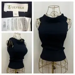LILYSILK ハイネック ノースリーブ ニットトップス