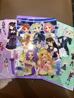 アイカツ クリアファイル コレクション 3点 紫吹蘭 ユリカ 集合 ガチャ