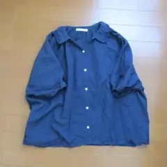 YARRA フリル付きネイビーシャツ【004】