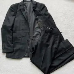 美品　ナノユニバース　REDA　スーツ　上下セット　ウール　黒　ブラック　44
