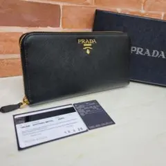 新品未使用PRADA☆鑑定済☆サフィアーノ 黒 ブラック ラウンド プラダ財布