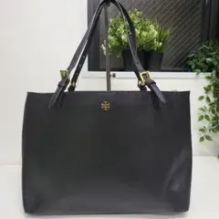 美品✨️トリーバーチ 黒 レザートートバッグ ゴールド金具 大容量 ビジネス可