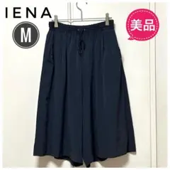★美品★IENA イエナ 膝丈パンツ ウエストゴム 裏地付 ネイビー サイズ38