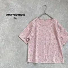 a1653＊EMAIRY BOUTIQUE レーストップス　ピンク【M】半袖