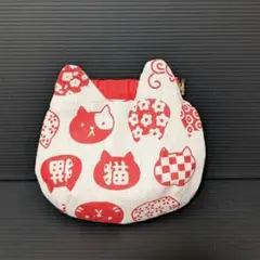 ネコ型バネ口ポーチ
