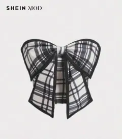 SHEIN チェック柄リボンビスチェ　26553486 タグ付き Sサイズ
