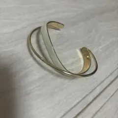 ゴールド ホワイト オープンバングル