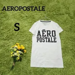 【エアロポステール】ロゴTシャツ　S　ホワイト　ラメプリント　半袖
