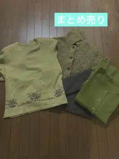 まとめ売り⭐︎秋冬物、グリーン系トップスセット カシミヤ アルパカ アンゴラ