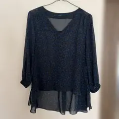 美品。Munich レオパード柄　スキッパーシャツ