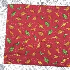 シーチング生地 恐竜 レッド 2m SALE