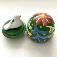 エッグ型　小鳥　オブジェ