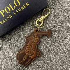 Polo Ralph Lauren レザーキーホルダー　ブラウン　茶色