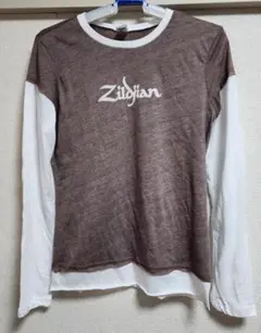 レア！Zildjian（ジルジャン）レディース長袖 重ね着風Tシャツ