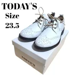 TODAY'S トゥデイズ メダリオンシューズ レザー ホワイト 23.5cm