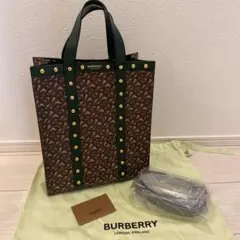 BURBERRY TBモノグラム トートバッグ グリーン 極美品