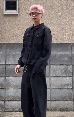かつきくん着用　gap ブラック デニムジャケット　短丈