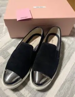 美品 MIUMIU ミュウミュウ スリッポン