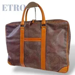 ETRO　ユニセックス　ビジネスバッグ　A4収納可　ペイズリー　ブラウン エトロ トートバッグ A4収納可 ペイズリー マルチカラー