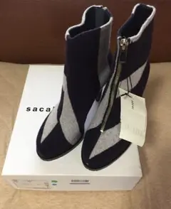 新品 sacai レディース ショート ブーツ サカイ シューズ ブーティー